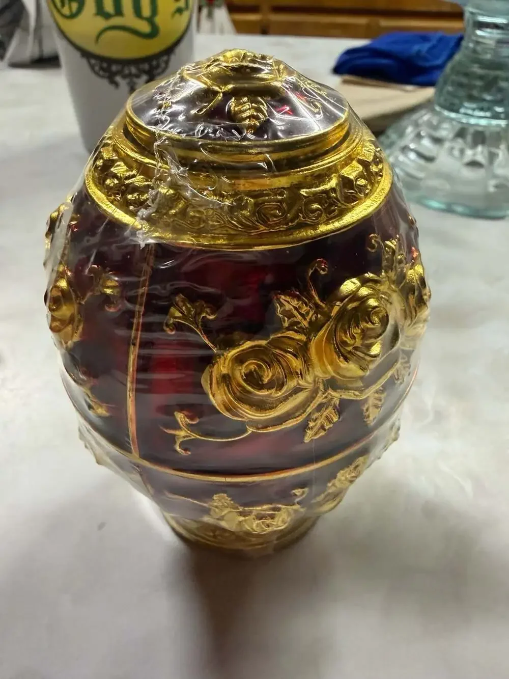 The Royal Magnolia Egg-Shaped Automatic Push-Button Toothpick Holder Dispenser